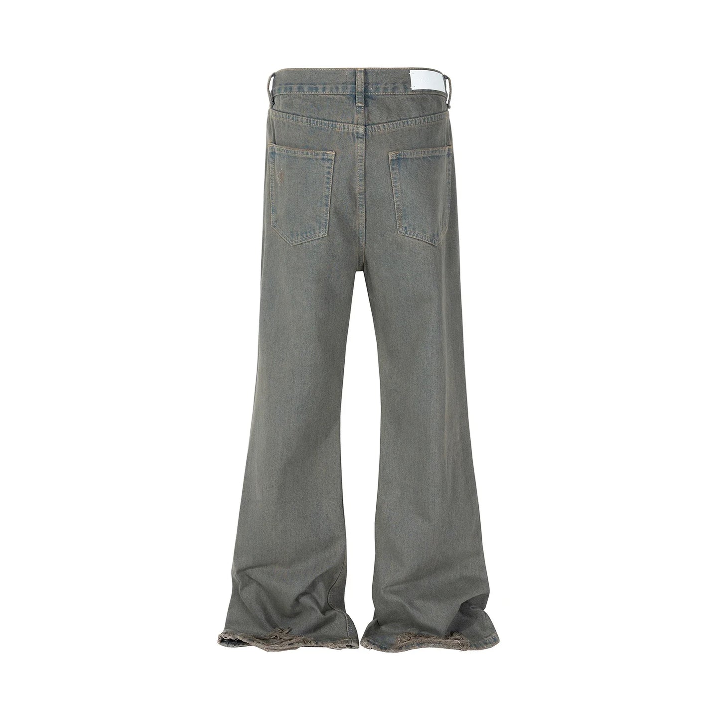 grey green damaged micro flared jeans mens straight streetwear y2k ropa hombre baggy denim trousers oversized casual cargo pants unique cargo style 1222