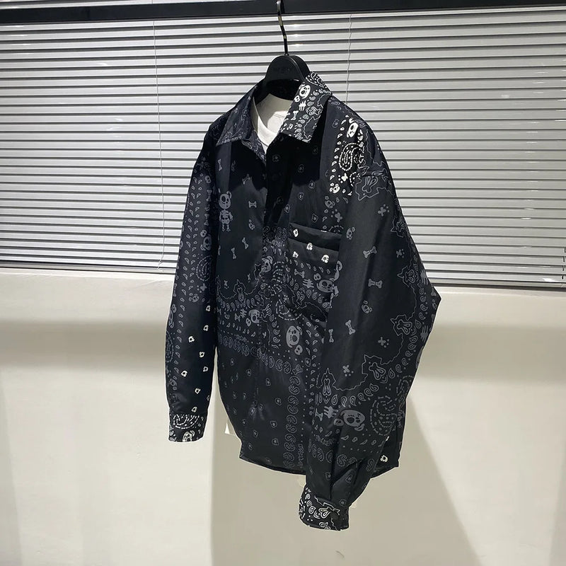 New fluorescent Luxury Men West Coast CRIPS Cashew Shirt Coats & Jackets / Down Coats Cotton Warm Winter Oversize Thin #A586