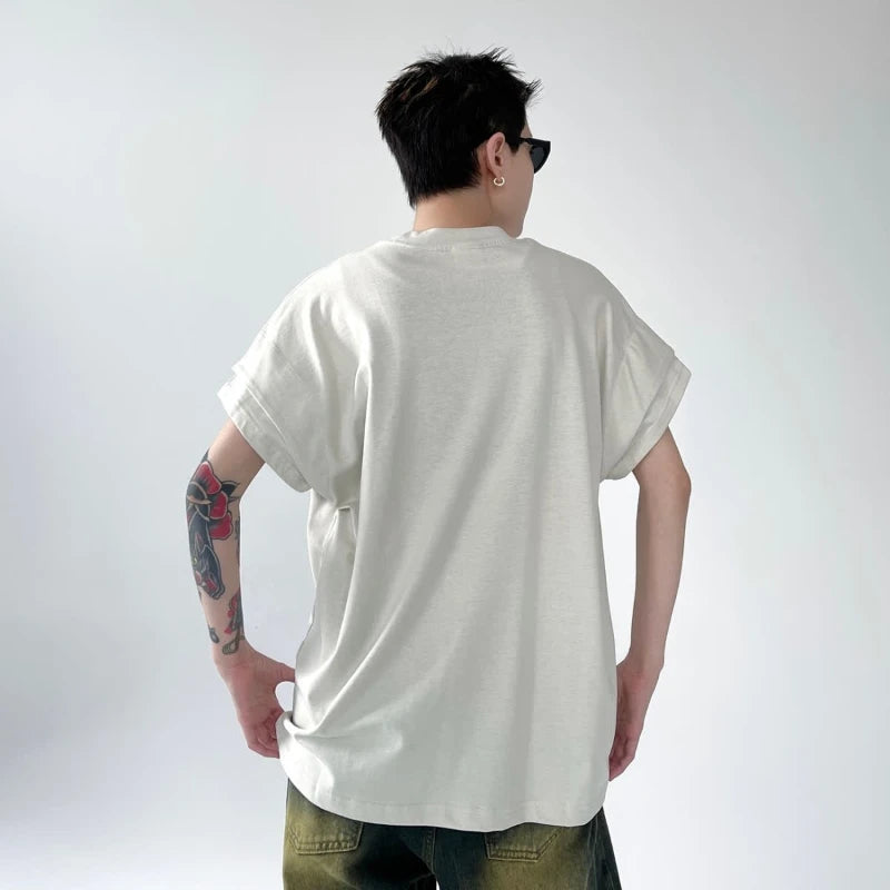 new summer street fashion set mens cotton retro letter printed t shirt halo dyed washed jeans suits male hip hop 2 pcs 2024 ripped baggy denim