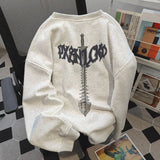 American autumn and winter personalized simple English letter printed round neck pullover for men and women trendy loose casual