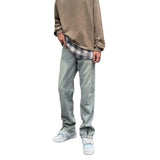 2023 new fashion side zipper hip hop men stretch jeans pants streetwear washed retro straight women denim trousers ropa hombre stacked flare jeans