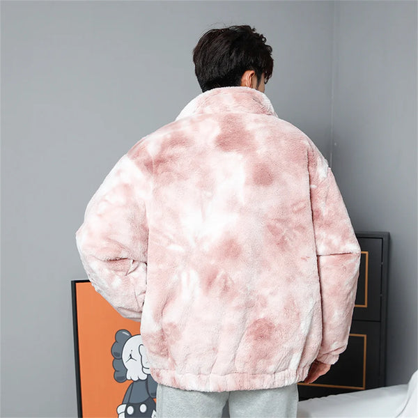 Abcvan Snaki 2023 New High Quality Tie Dyed Rabbit Hair Cotton Coat Men's and Women's Coat