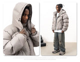 Winter hooded down jacket thickened