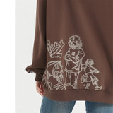 Chicvoy Women Hoodie Y2K Scrawl Graphic Harajuka Sudaderas Grunge Pull
