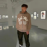 Autumn And Winter Funny Star Pattern Harajuku Hooded Coat 2024 Y2K Str