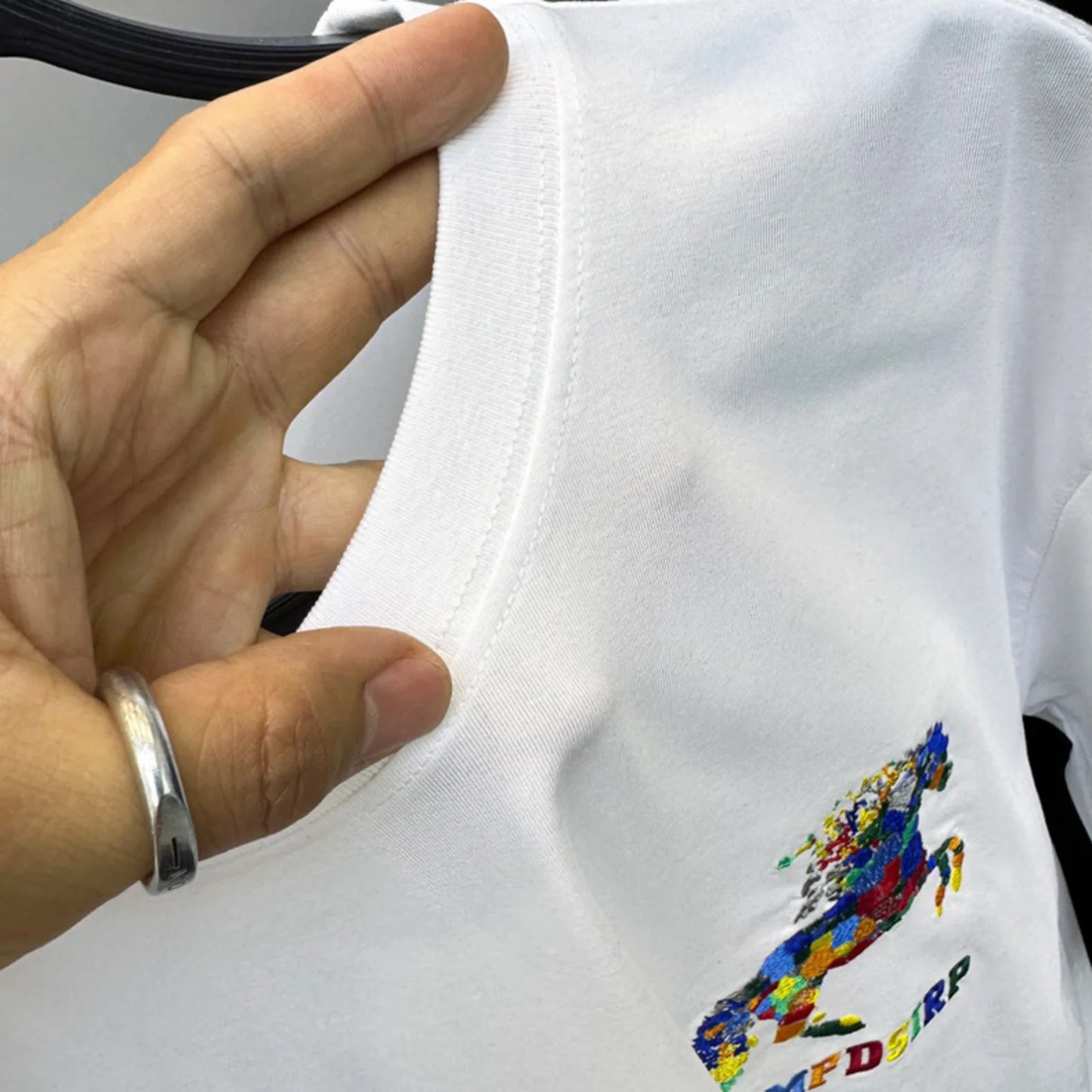 Skatercore Chrome logo – Summer Short Sleeved T Shirt Three Dimensional Embroidery Am