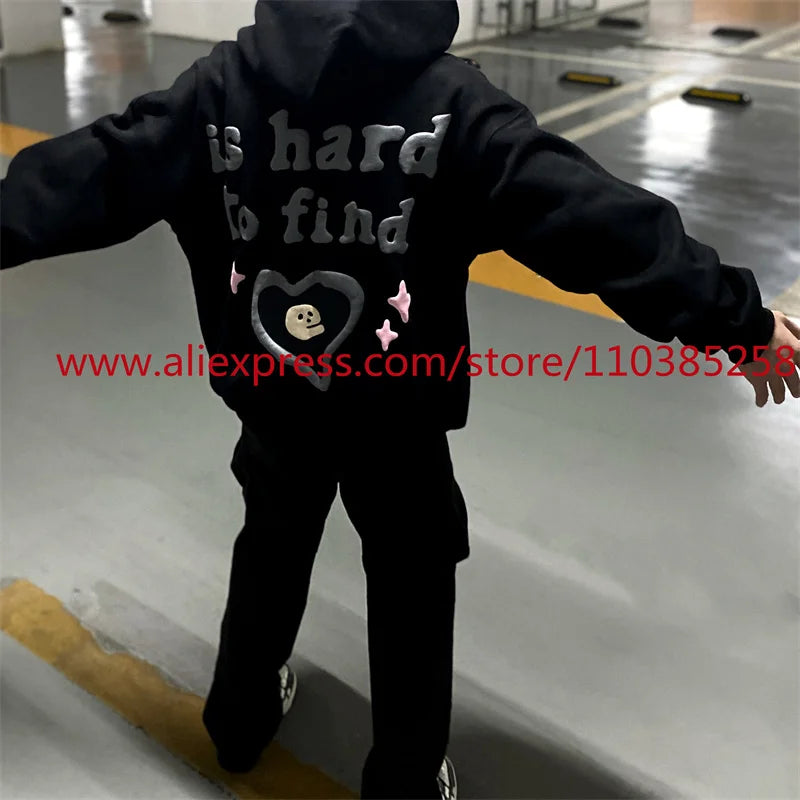 Autumn And Winter American Heavyweight Vintage Long Sleeved Fleece Hoo