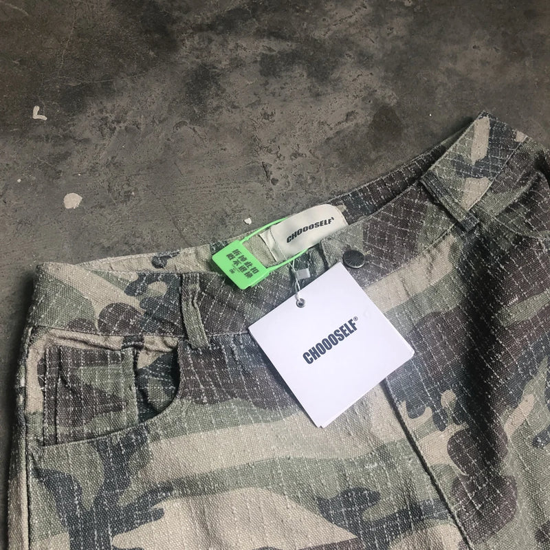 frog drift fashion american style streetwear camouflage cargo pants vintage clothing loose cotton trousers for men unisex unique cargo style 1112