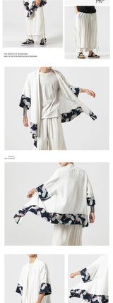 Japanese Kimono Cardigan Men Summer New Haori Samurai Kimonos Karate Streetwear Shirt Kimono Japones Mens Haori Yukata