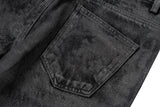 high street hand brushed glue sparkling baggy flare jeans for men y2k pantalones hombre leather pants oversized denim trousers unique jeans style 5968