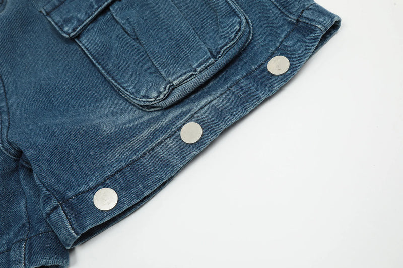 american retro buttons detachable design wide cargo jeans mens womens straight leg pants hip hop washed jeans overall 2023 unique cargo style 923