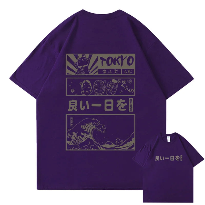 Anime Aesthetic Shirt – Men Hip Hop Streetwear T Shirt Japanese Kanji Cartoon – Edgy Streetwear for All Genders