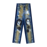 2024 hip hop ripped jeans y2k american style destroyed hole baggy denim pants wash vintage retro jean hipster unique jeans style 5474