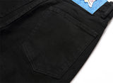 fashion ripped patchwork jeans men harajuku streetwear hip hop black jeans trend slim denim pants unique jeans style 349