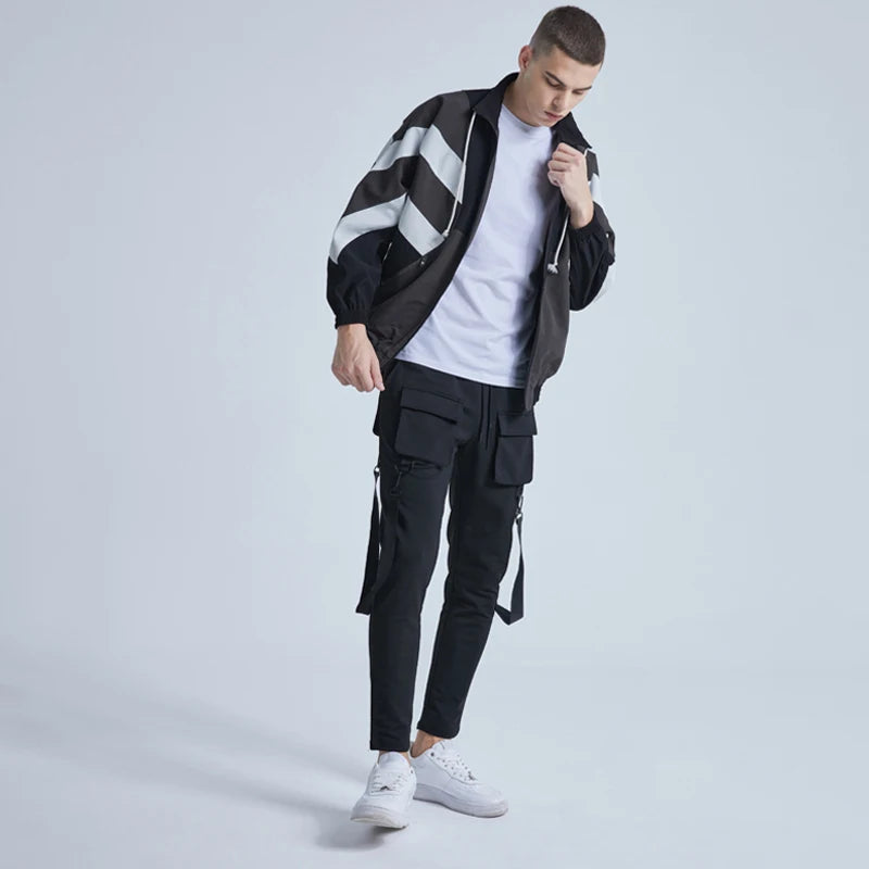 Zip-up urban streetwear puffer fleece quilted