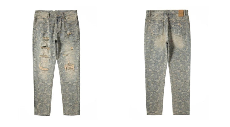fashion paisy denim jeans mens destoryed holes zipper jeans pants hip hop streetwear new summer casual joggers loose jeans pants unique joggers style 2246