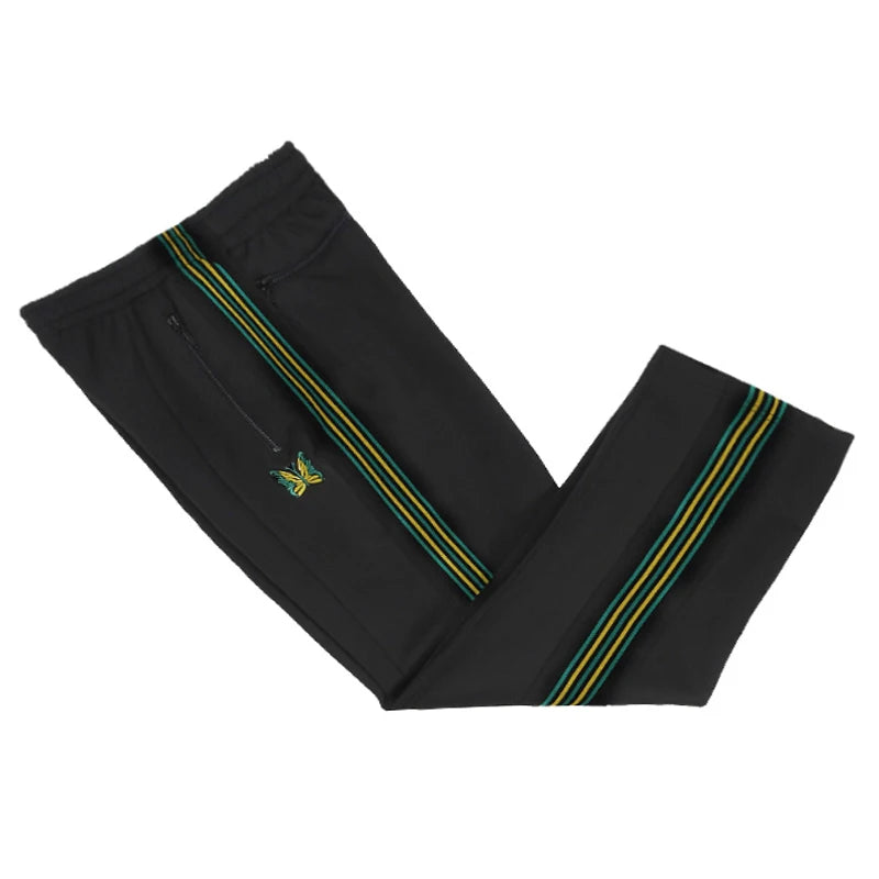 best quality black loose casual pants men woman lovers chaopai pattern embroidery side edge weaving joggers sweatpants unique joggers style 4675