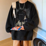 Mens Oversized Love No Watting Letter Graphic Sweatshirts 2025 Korean