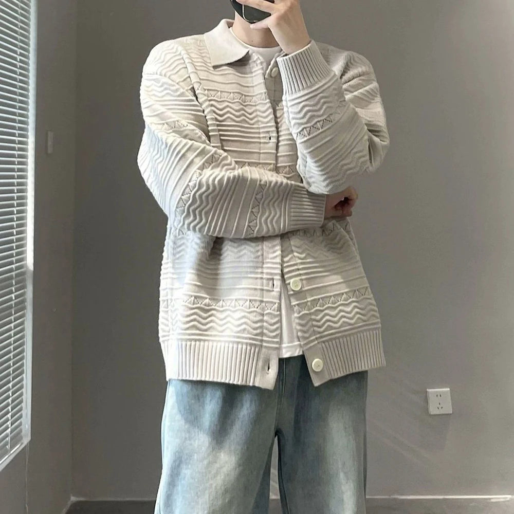 grunge knit pullover for fall and winter, oversized aesthetic with urban style, mens fashion layer for modern streetwear coll