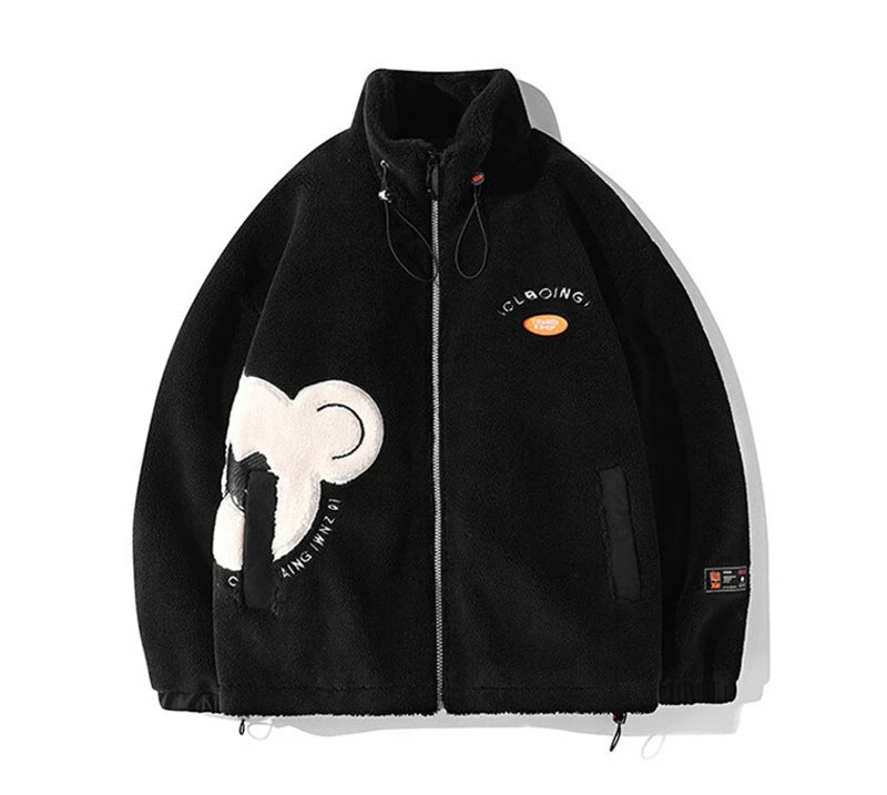 rainbowtouches mens jackets high street fashion cashmere coat autumn and winter loose printing plush for warmth unisex white  - variant style dade46 for streetwear fashion