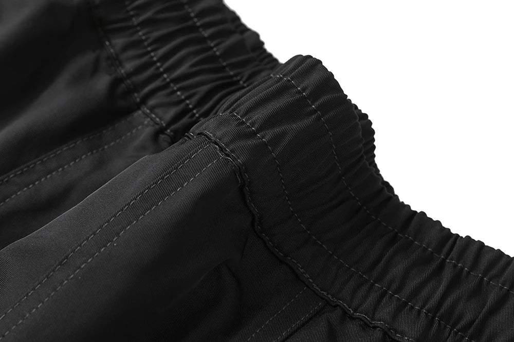 high street zipper pockets vibe style baggy drawstring summer shorts for men straight loose casual knee length pants oversized unique shorts style 4632