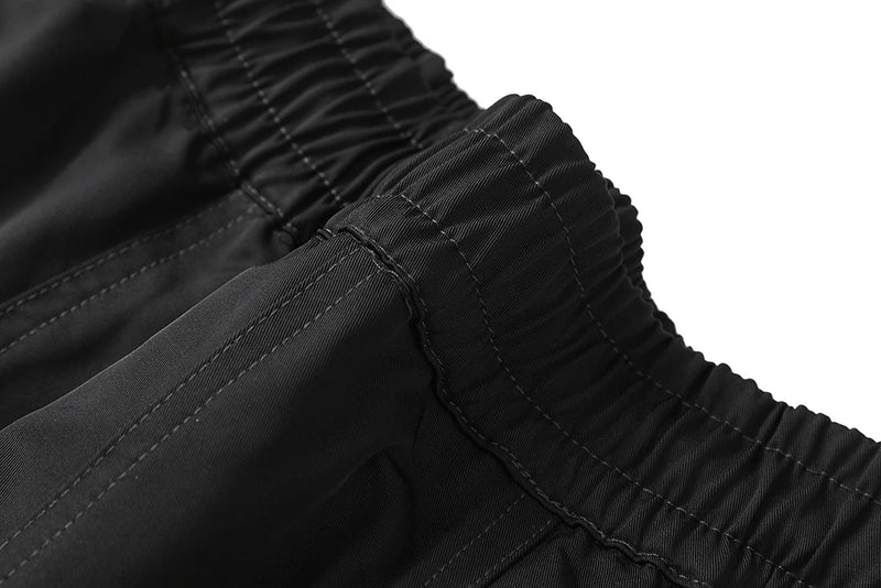 high street zipper pockets vibe style baggy drawstring summer shorts for men straight loose casual knee length pants oversized unique shorts style 4632