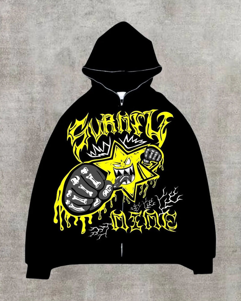 Y2K Womens Mens Hoodies Clothing Long Sleeve Pullover Zip Sweatshirt S