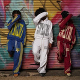 American Street Fashion Brand Letter Stripe Print Oversized Hoodie Wom