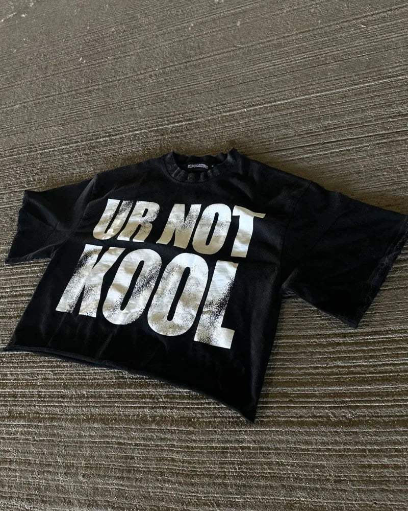 Skatercore Oversized shirt – Pure Cotton Round Neck Letter Printed Oversized T Shirt Tops