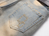 star splicing men jeans vintage blue straight denim pants y2k streetwear man fashion jeans trousers unique jeans style 4615