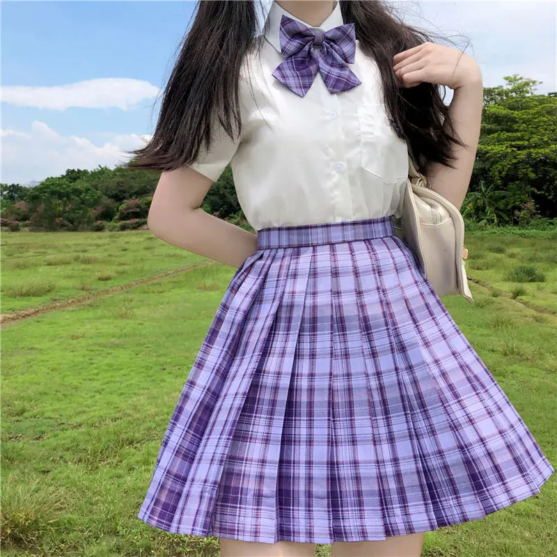 Jk Uniforms Gyaru School Uniform for Girl Student Pleated Skirt Uniform Set Women Short Sleeve Bow Tie Seifuku Japanese Style