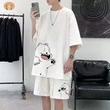Trapwear Graphic tee – Summer Man Tracksuit Japan Cartoon Streetwear Hip Hop Rock C