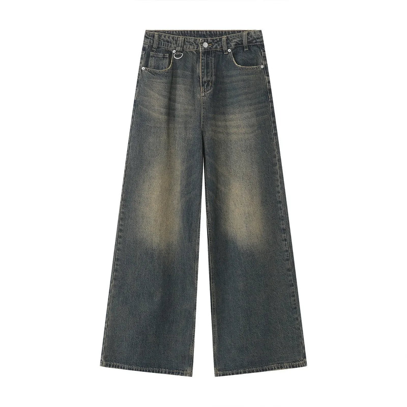 streetwear vintage y2k men s jeans black baggy trousers new wide leg denim pants hip hop harajuku distressed straight pants unique jeans style 773