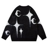 harajuku knitted sweater unisex autumn winter sweaters men casual o neck pullovers streetwear warm sweaters jumpers knitwear - Y2K grunge street style, bold artwork streetwear hoodie, soft fleece-lined outerwear