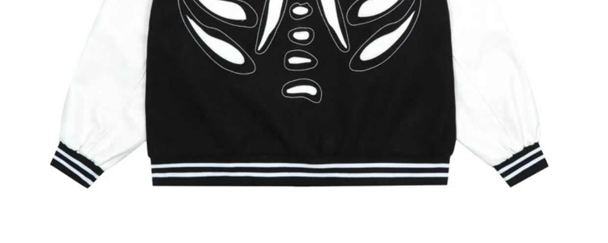 mens streetwear jacket bone skeleton baseball bomber retro coat hip hop harajuku loose oversized unisex nan fashion photo sty - variant style 4b62cd for streetwear fashion