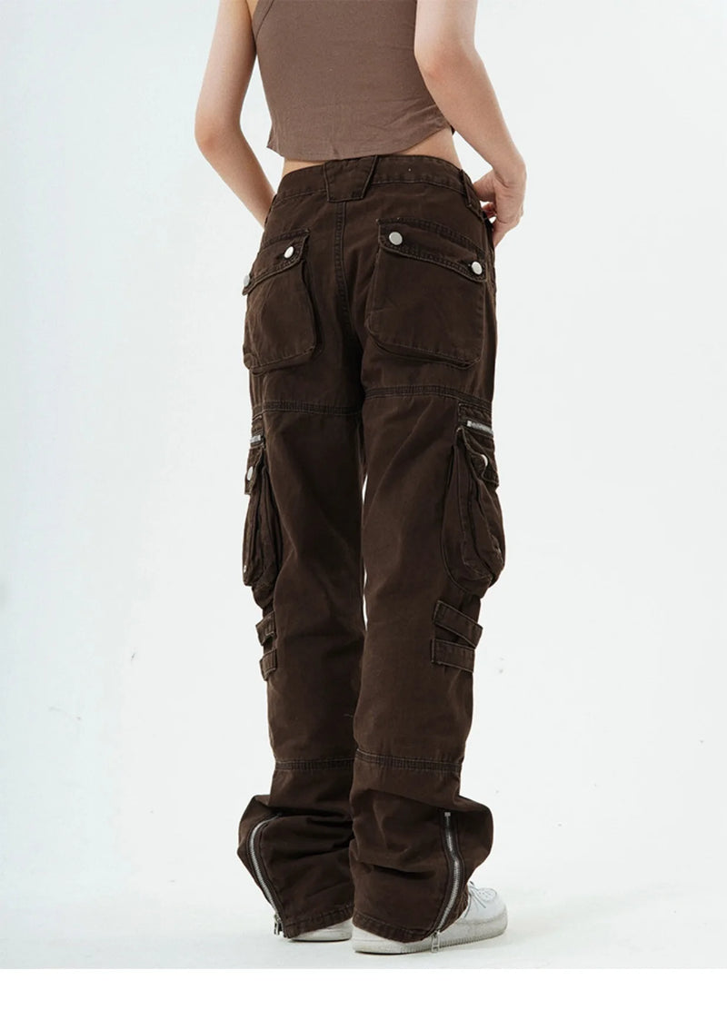 hip hip pants retro cargo harem pant streetwear side pockets harajuku joggers unisex new casual loose straight cotton trousers unique joggers style 2819
