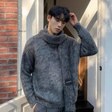 layered flame street knit, photo-ready knit, trendy urban fashion top for men, layered streetwear look