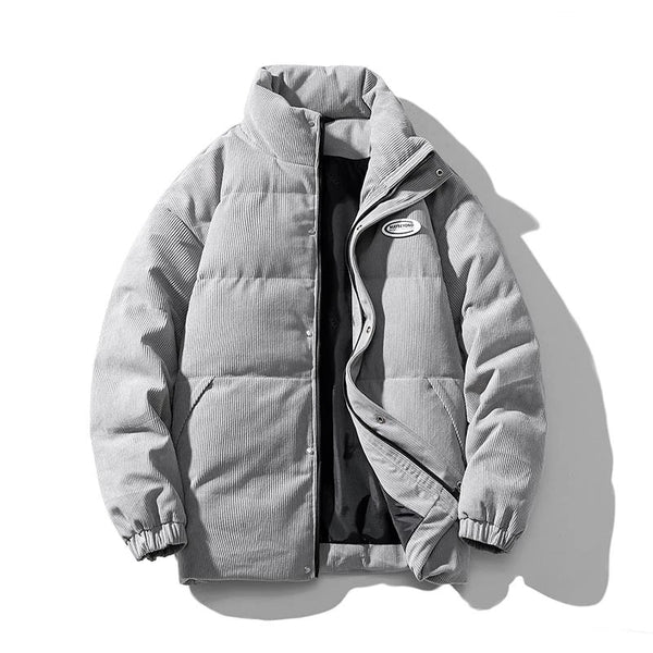 winter street style featuring winter warm parkas men oversize bubble jacket solid coat for the winter various color streetwear retro corduroy puffer jacket design – premium quality jacket for men