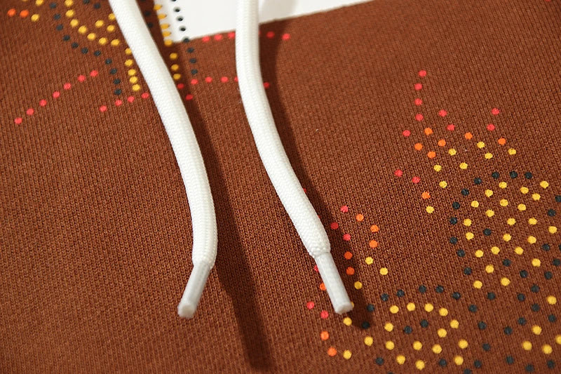 Cactus Jack Letter Brown Fleece Hooded Sweatshirts For Men High Street