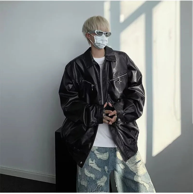 techwear zip bomber, urban street style, mens fashion