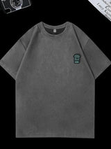 Glitchcore Oversized shirt – I Need Coffee Graphic Print Short Sleeve T Shirts Hombre Y2K