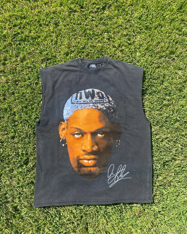 Y2k Vintage t-shirt – American Fashion Hip Hop Letter Print Sleeveless T Shirt Men