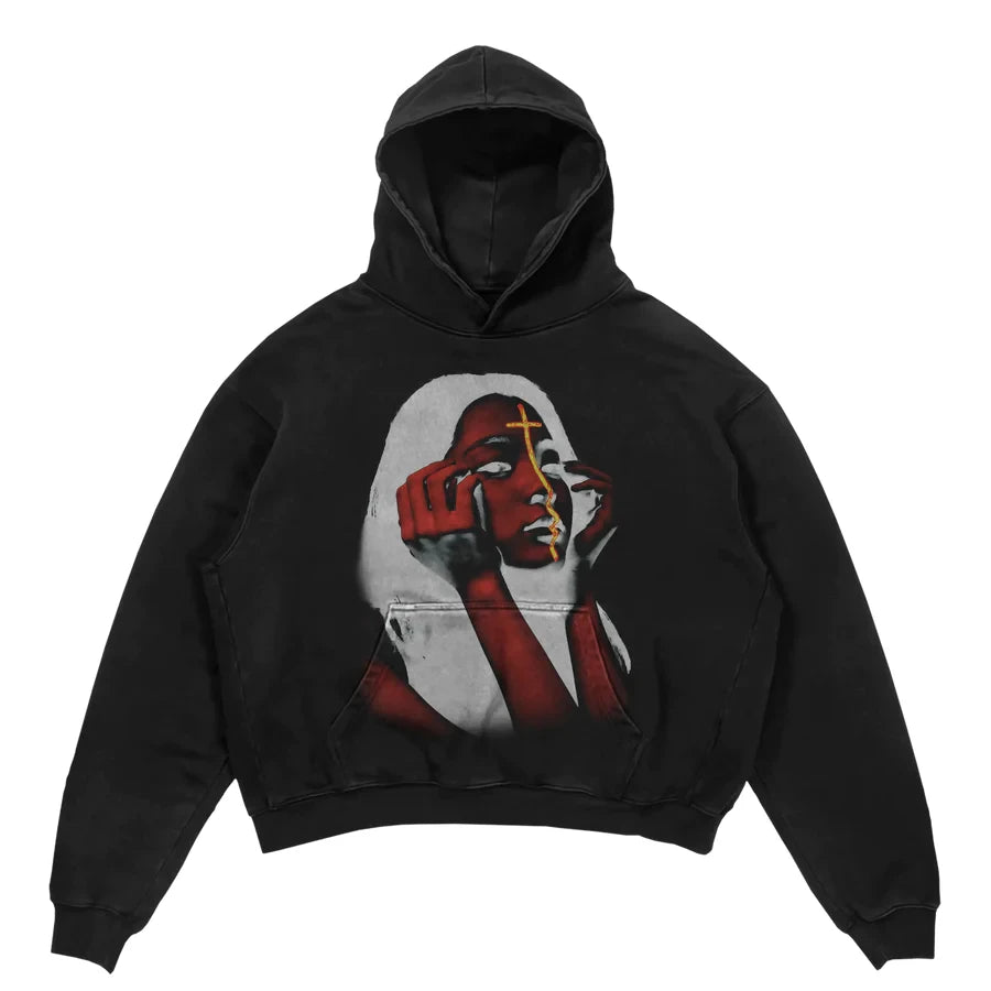 Y2K Womens Top Hoodies Sweatshirt Pullover Oversized Streetwear Vintage
