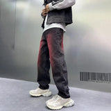 2024 spring autumn high street wide leg denim pants men render red loose straight jeans y2k fashion streetwear baggy trousers denim street jeans