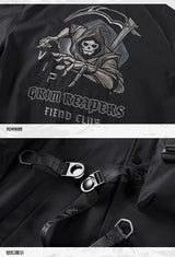Hot selling skull embroidery men jacket motorcycle clothes Baseball uniform handsome outdoor harajuku streetwear 2023 new tops