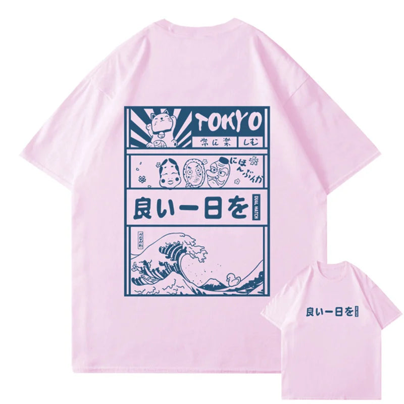 Anime Aesthetic Shirt – Men Hip Hop Streetwear T Shirt Japanese Kanji Cartoon – Edgy Streetwear for All Genders