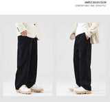corduroy pants mens fashion loose casual straight large size wide leg baggy trousers office man commuter business corduroy pant unique default style 2179