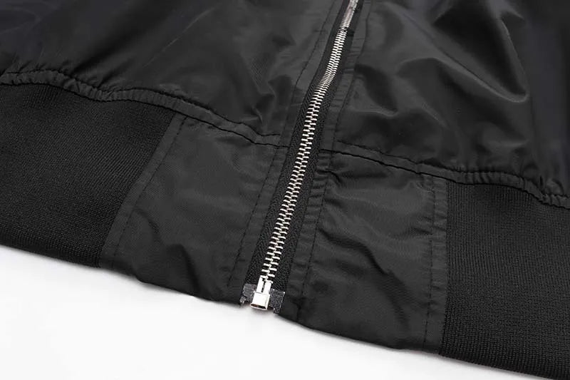 techwear zip bomber, urban fashion, for men, fall streetwear outfit, oversized style, layered fashion, modern aesthetic, graphic detail