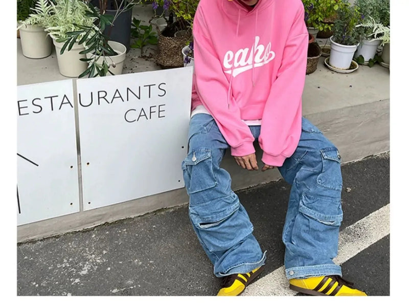2024 New American Retro Ins Velvet Printed Hooded Sweatshirt Winter Warm Men and Women Personalized Y2K Street Hoodie Top