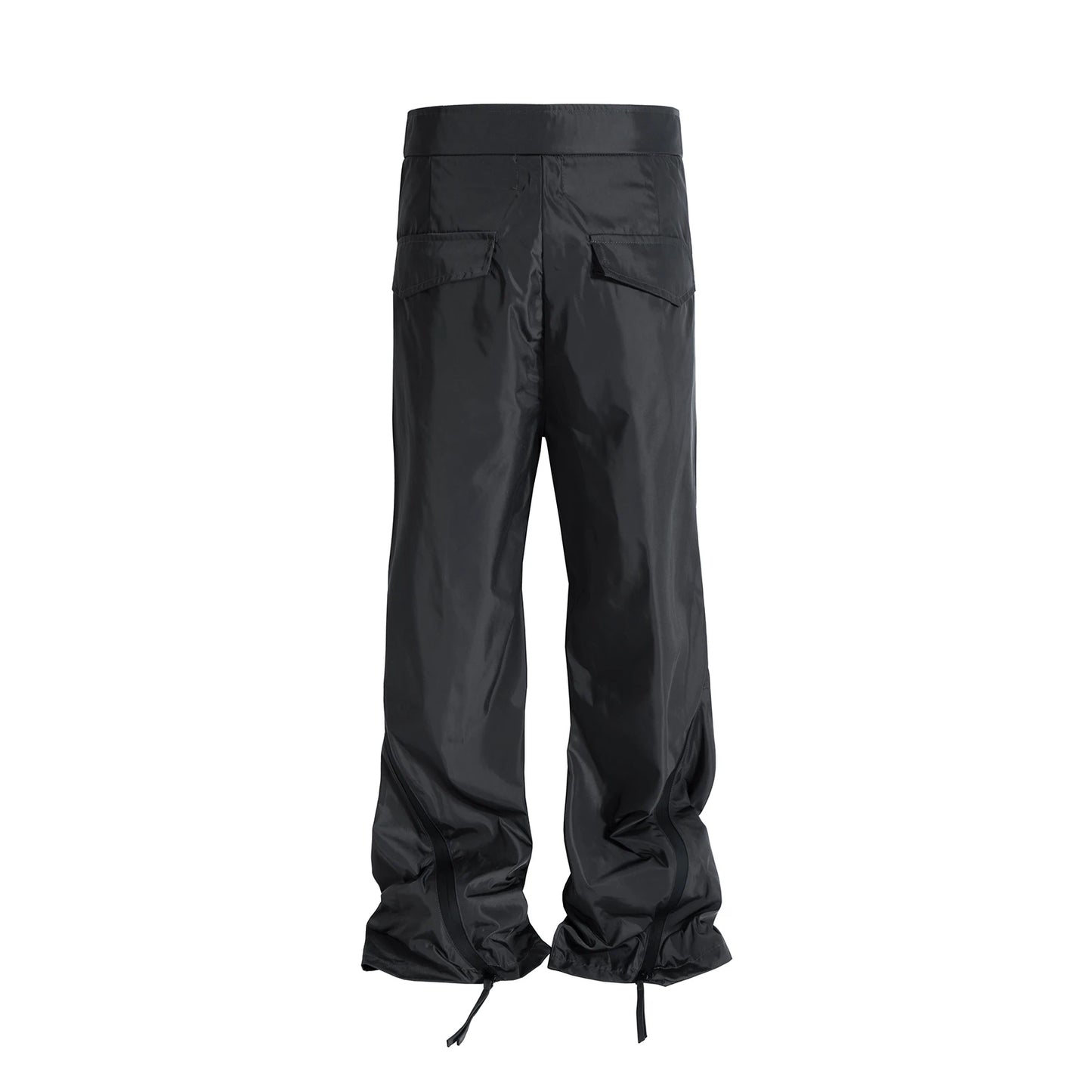 streetwear ribbons functional curve zipper baggy cargo pants for men vibe style straight baggy casual trousers oversized unique cargo style 789